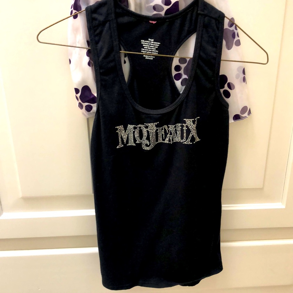 Tank top”Mojeaux” rhinestone word. Small, Bundle w/other items for best shipping